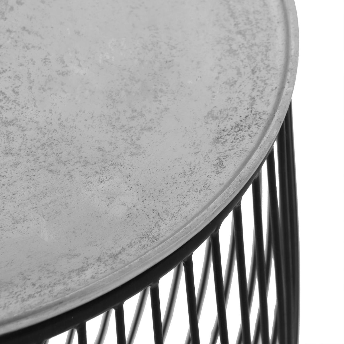 BEISTELLTISCH 43/43/42 cm Schwarz, Silberfarben rund  - Silberfarben/Schwarz, MODERN, Metall (43/43/42cm)