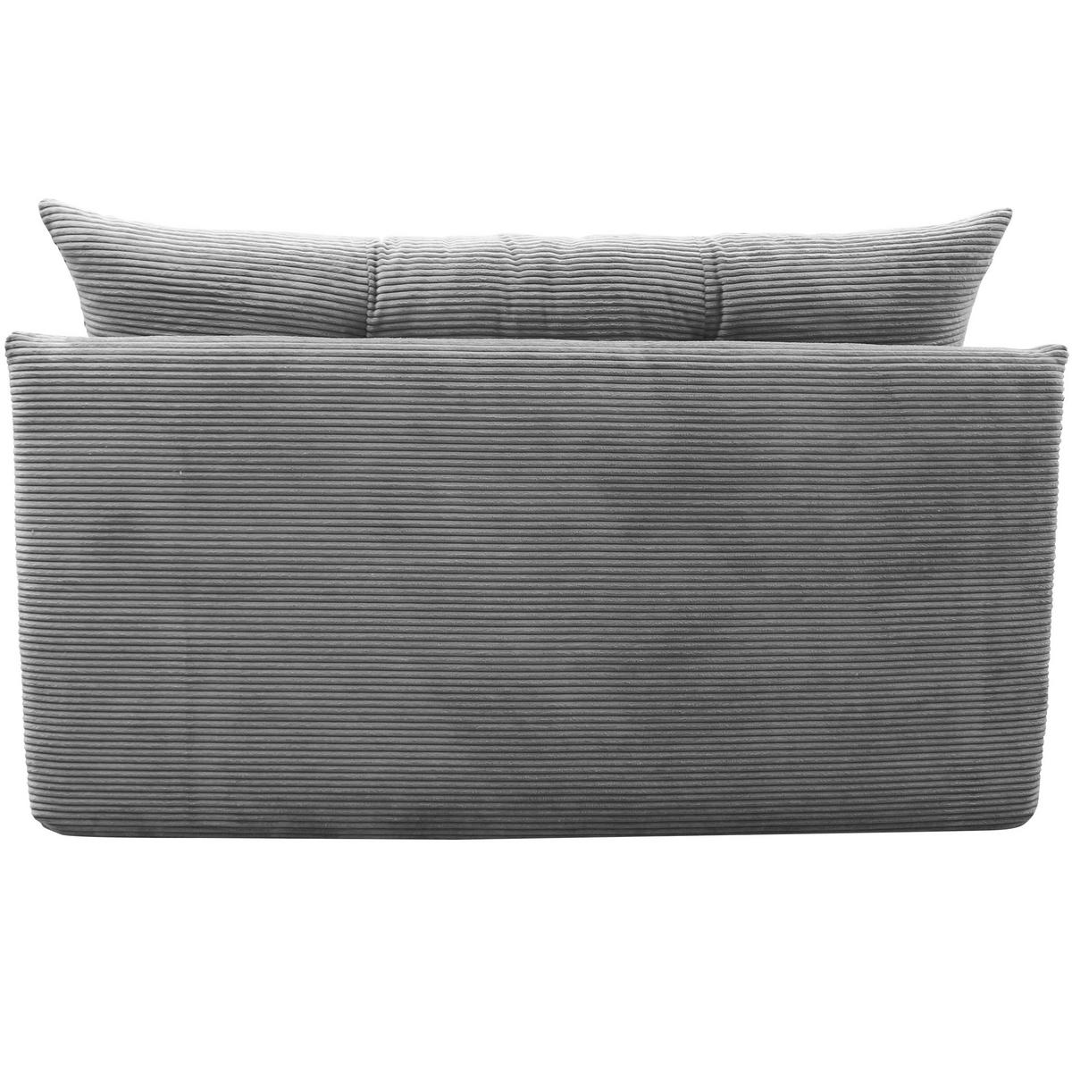 SCHLAFSOFA Cord Hellgrau  - Hellgrau/Schwarz, Design, Kunststoff/Textil (154/93/85cm) - MID.YOU