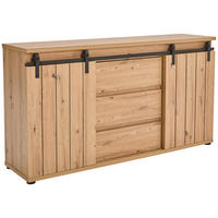 SIDEBOARD 160/86/40 cm  in Schwarz, Eichefarben  - Eichefarben/Schwarz, Lifestyle, Holzwerkstoff/Kunststoff (160/86/40cm) - Landscape