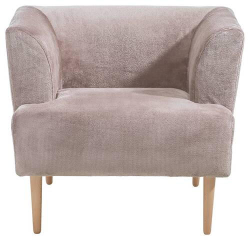 SESSEL in Plüsch Beige  - Beige/Buchefarben, Design, Holz/Textil (85/71/80cm) - Hom`in