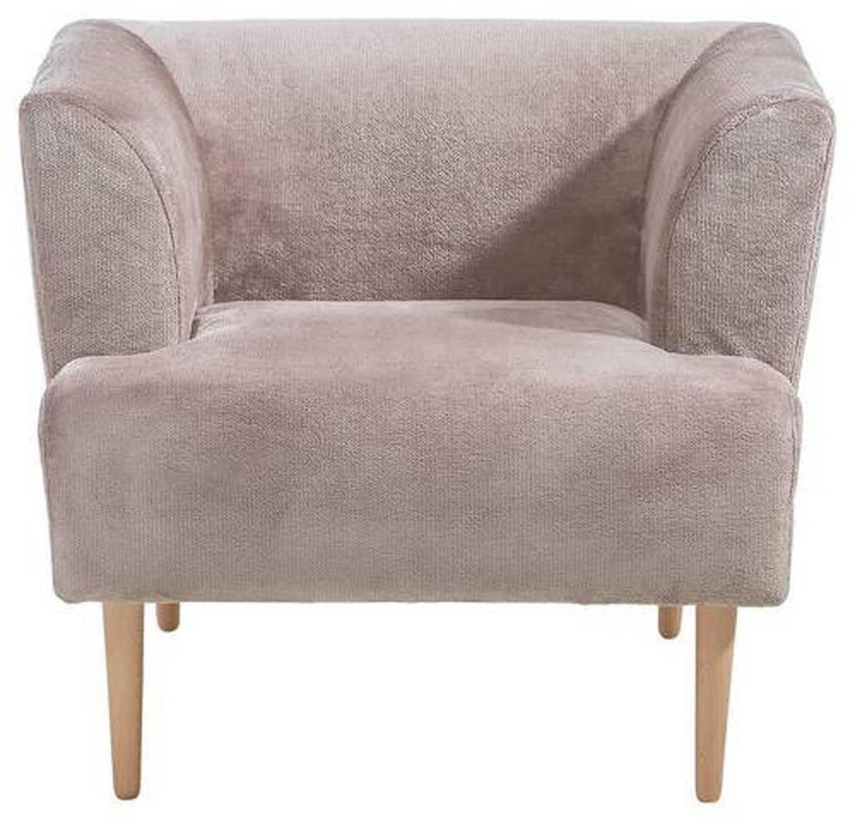 SESSEL in Plüsch Beige  - Beige/Buchefarben, Design, Holz/Textil (85/71/80cm) - MID.YOU