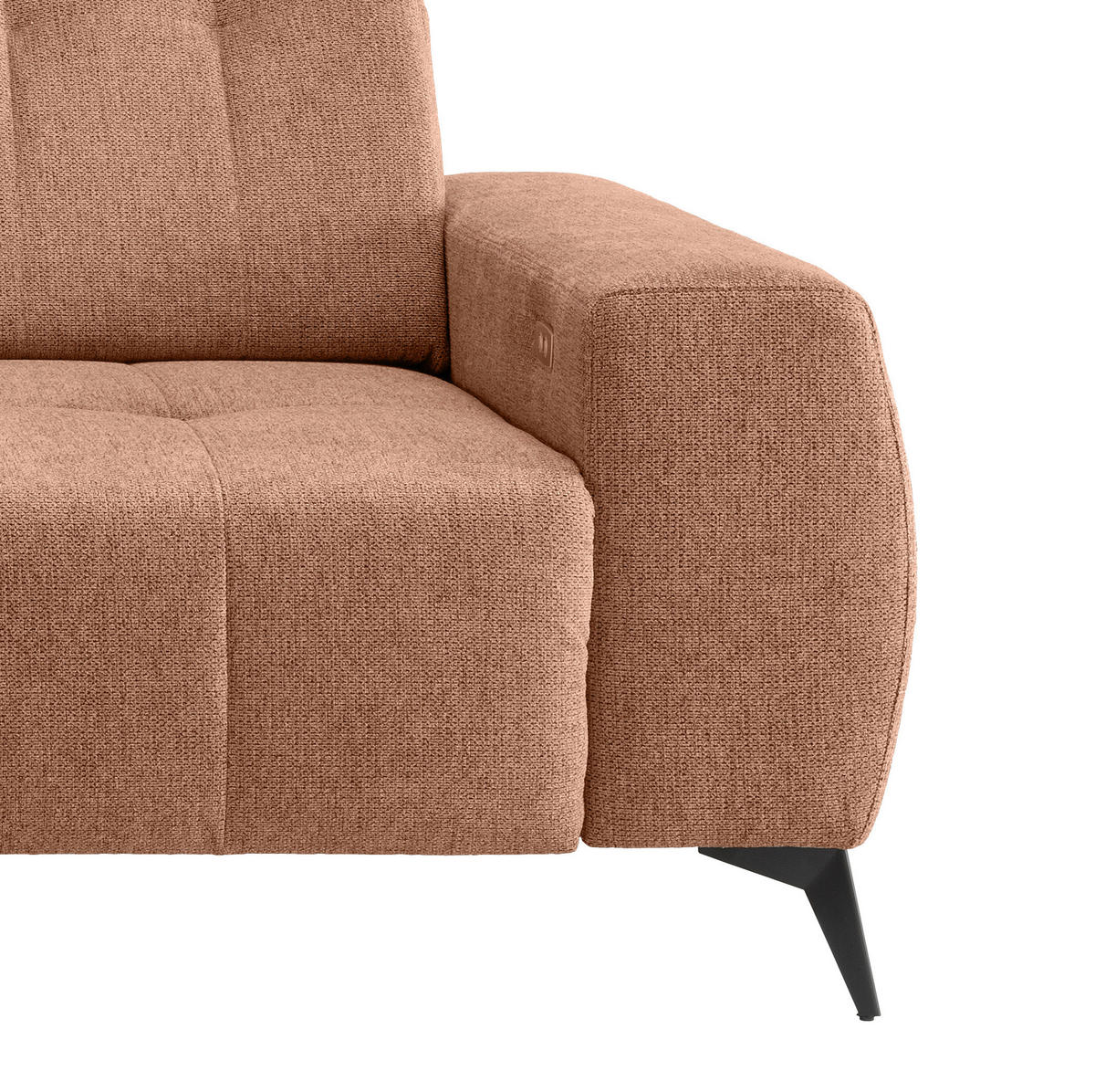 ECKSOFA Koralle Chenille  - Koralle/Schwarz, MODERN, Textil/Metall (180/258cm) - Livetastic