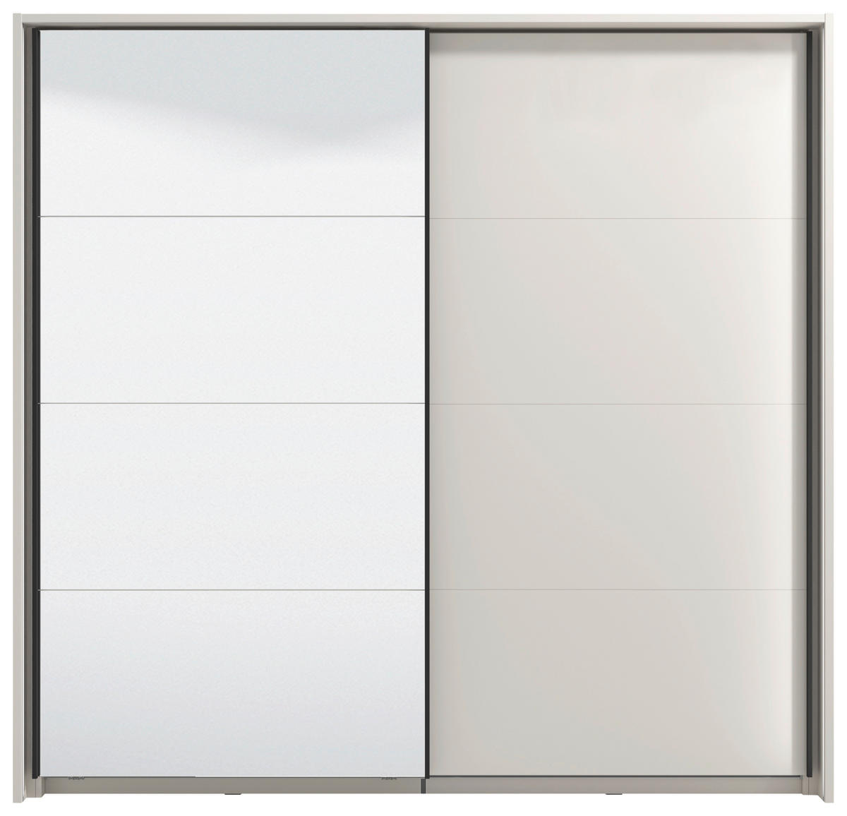 SCHWEBETÜRENSCHRANK 220/217,5/62 cm 2-türig Kaschmir  - Kaschmir/Schwarz, KONVENTIONELL, Glas/Holzwerkstoff (220/217,5/62cm) - Stylife