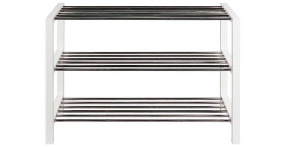 SCHUHREGAL 81/57/34 cm  - Edelstahlfarben/Weiß, Basics, Holzwerkstoff/Metall (81/57/34cm) - Carryhome