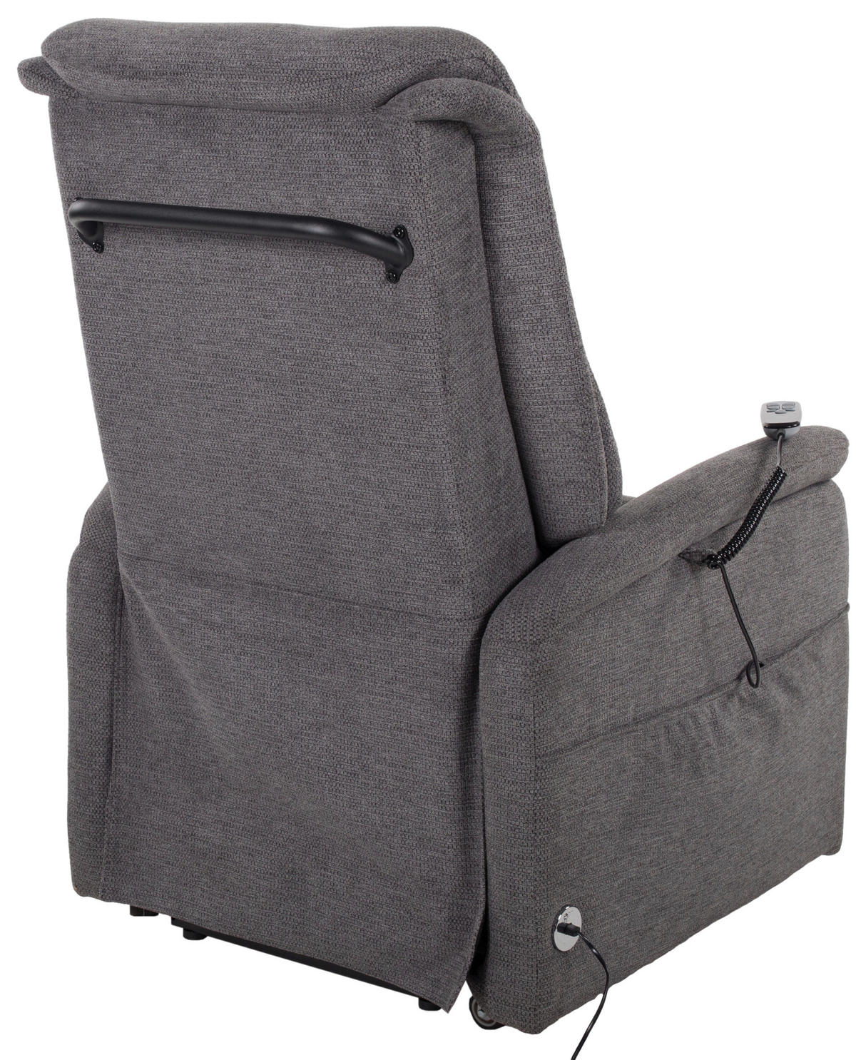 FERNSEHSESSEL  mit Aufstehhilfe Webstoff Dunkelgrau  - Dunkelgrau/Schwarz, KONVENTIONELL, Textil (77/115/90cm) - Cantus
