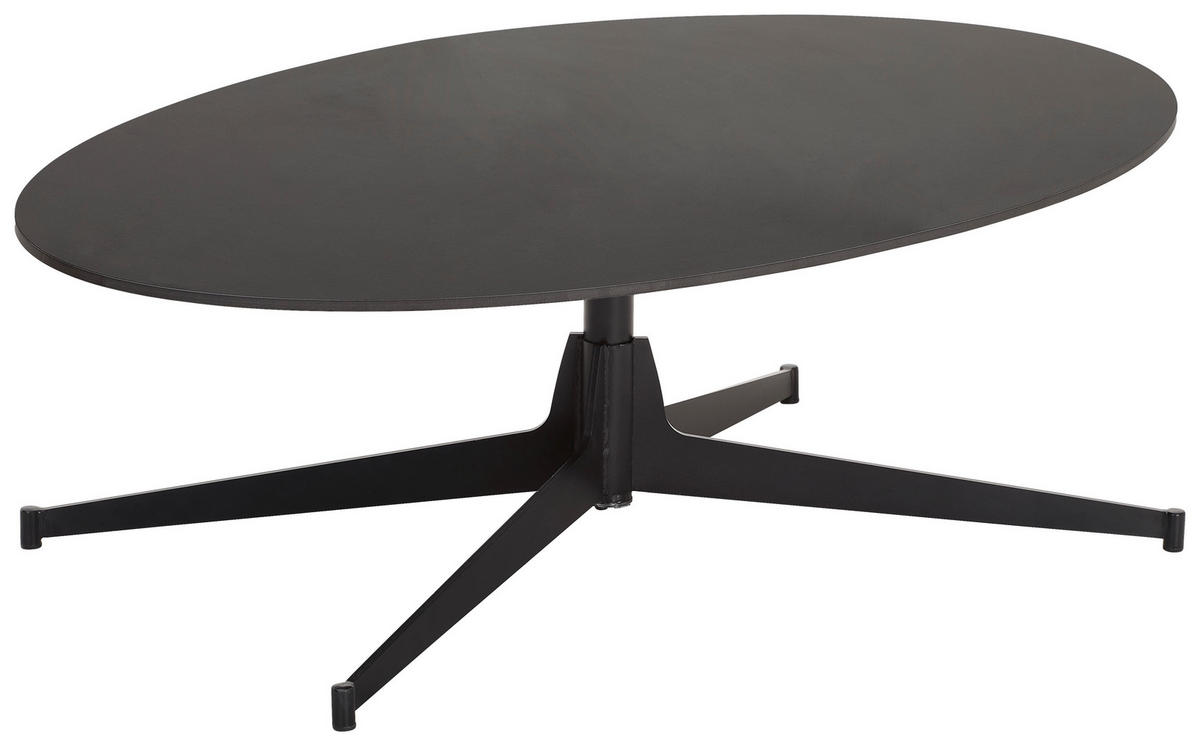 COUCHTISCH 120/40/80 cm oval Schwarz  - Schwarz, Design, Keramik/Metall (120/40/80cm) - Livetastic