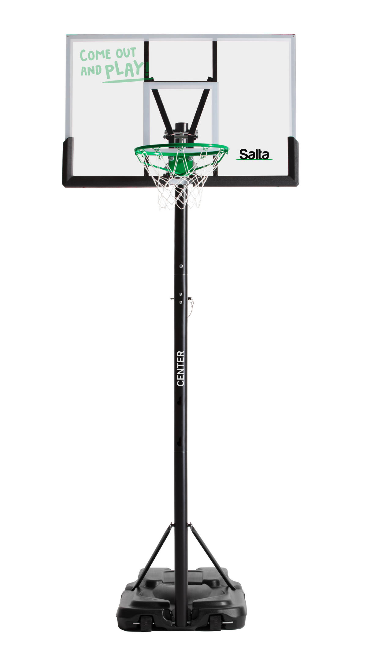 BASKETBALLSTÄNDER - Schwarz/Grün, KONVENTIONELL, Kunststoff/Metall (128/296-371/210cm) - Salta