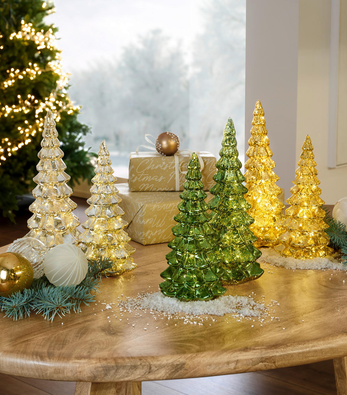 LED-DEKOLEUCHTE  - Silberfarben, LIFESTYLE, Glas (15,00/15,00/33,00cm)