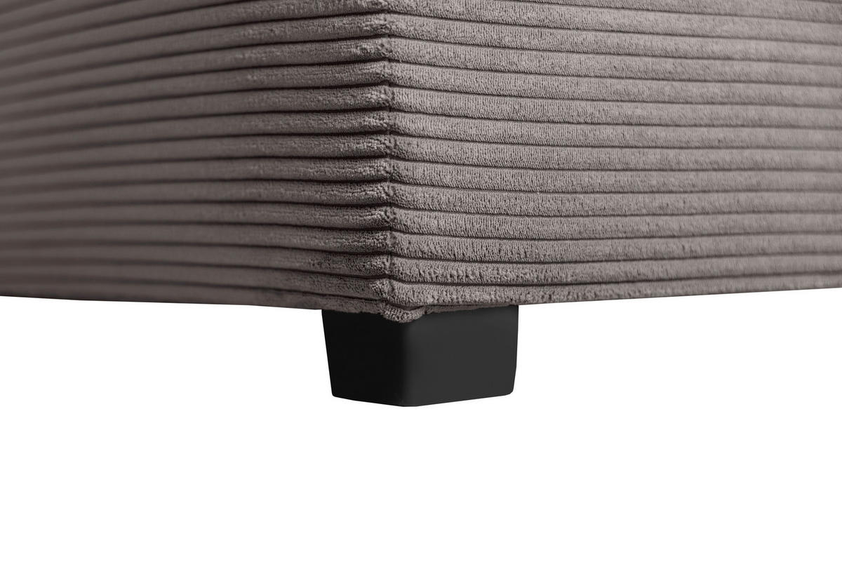 WOHNLANDSCHAFT SORINA Dunkelgrau Cord  - Dunkelgrau/Schwarz, Design, Kunststoff/Textil (202/305/157cm) - MID.YOU