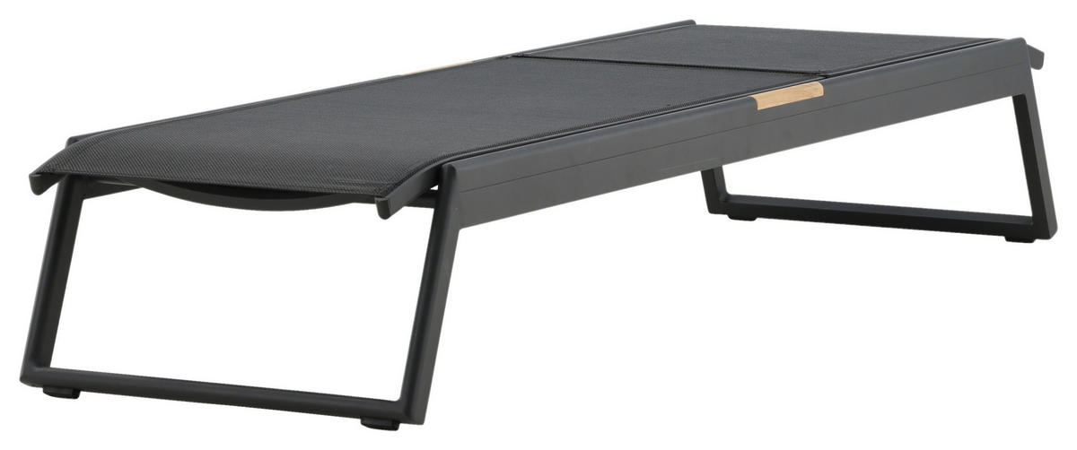 SONNENLIEGE 60/35/200 cm  - Schwarz, KONVENTIONELL, Metall (60/35/200cm) - Gardenson