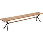 SITZBANK 220/45/35 cm  in Schwarz, Eichefarben  - Eichefarben/Schwarz, Natur, Holz/Metall (220/45/35cm) - Linea Natura