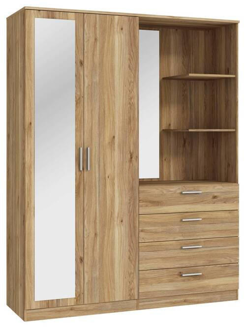 DULAP CU UȘI ROTATIVE culoare lemn stejar  - culoare lemn stejar, Modern, plastic/material pe bază de lemn (159,3/203,4/52,7cm) - Carryhome