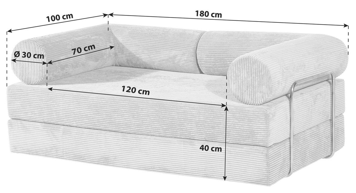 ZOFA S POSTELJNO FUNKCIJO,  zelena tekstil  - zelena, Design, tekstil (180/70/100cm) - P & B