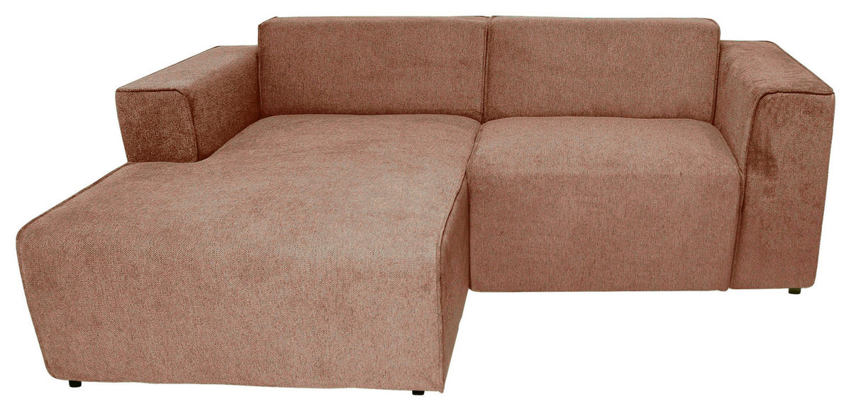 ECKSOFA Rosa Struktur  - Schwarz/Rosa, Design, Kunststoff/Textil (161/234cm) - P & B