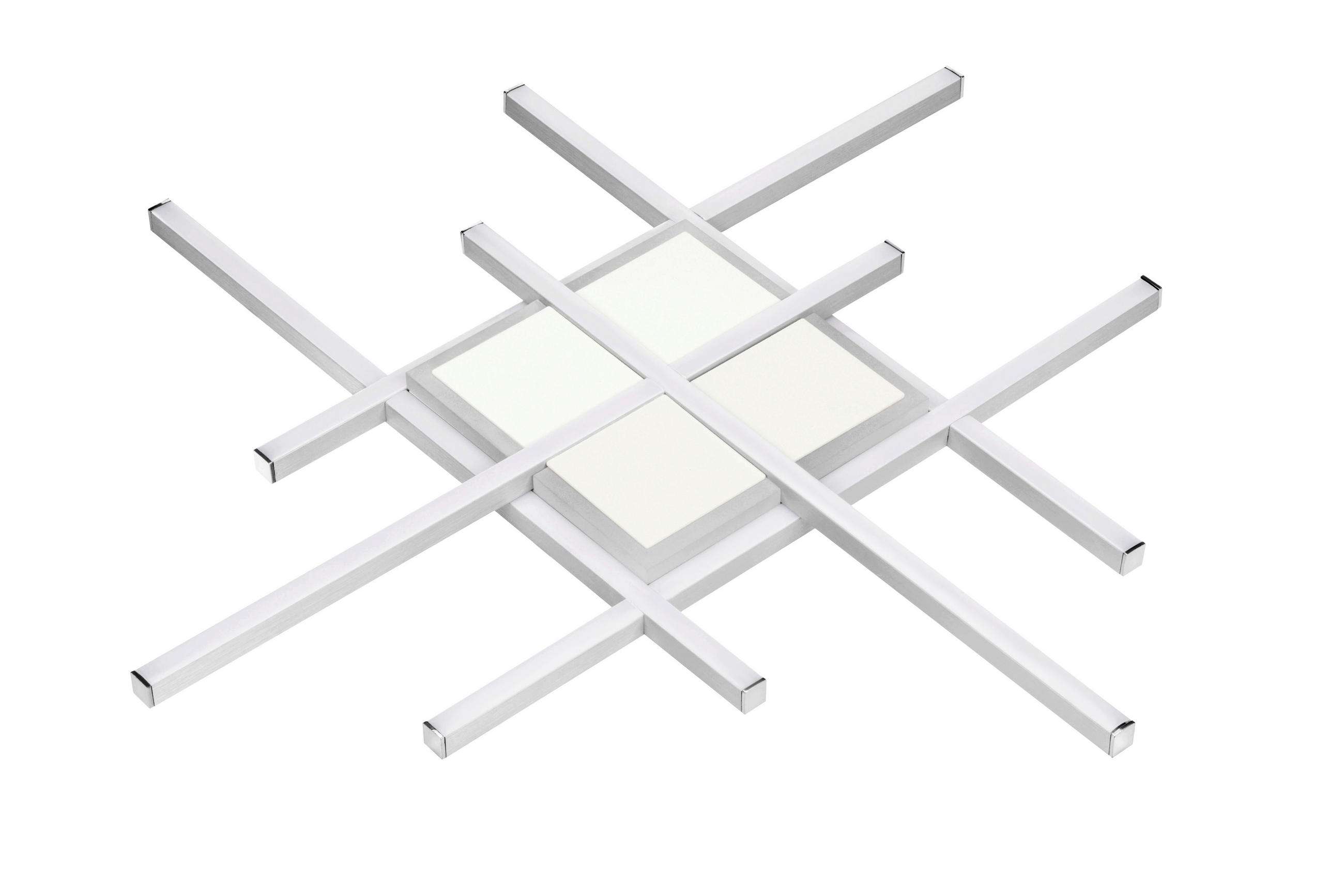 LED-DECKENLEUCHTE Kairo 53,5/53,5/4,5 cm  - Silberfarben, Basics, Kunststoff/Metall (53,5/53,5/4,5cm) - Boxxx