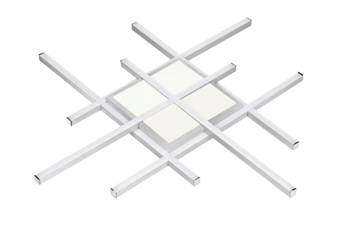 LED-DECKENLEUCHTE Kairo 53,5/53,5/4,5 cm  - Silberfarben, Basics, Kunststoff/Metall (53,5/53,5/4,5cm) - Boxxx