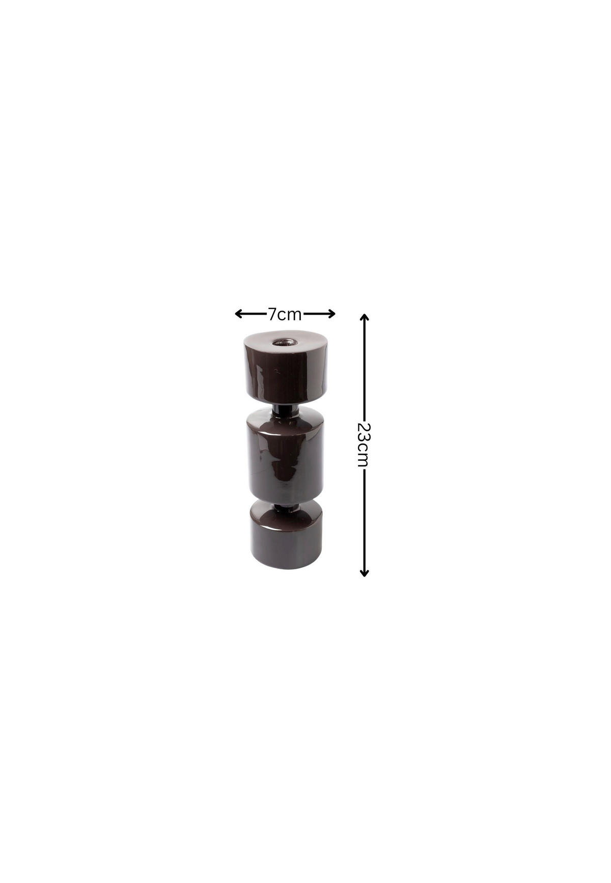 STABKERZENHALTER - Dunkelbraun, Basics, Metall (7/23cm) - FYNCH-HATTON