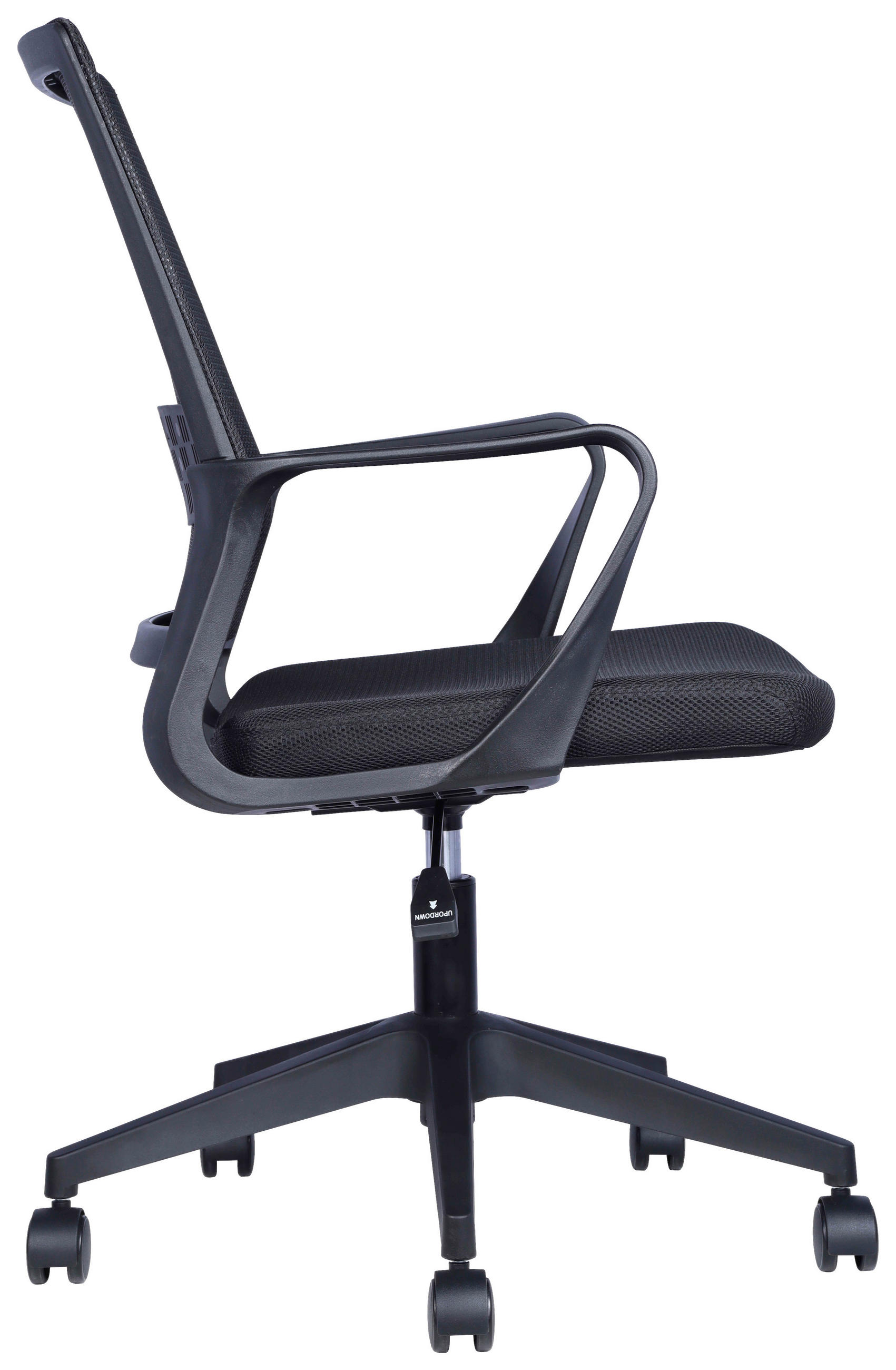 DREHSTUHL Netzbespannung Schwarz  - Schwarz, Design, Holz/Kunststoff (54/91/101/60cm) - Carryhome