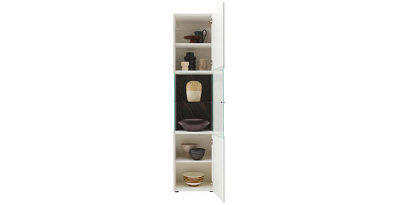 VITRINE Weiß  46,9/205,5/37,1 cm  - Schwarz/Weiß, Design, Glas/Keramik (46,9/205,5/37,1cm) - Dieter Knoll