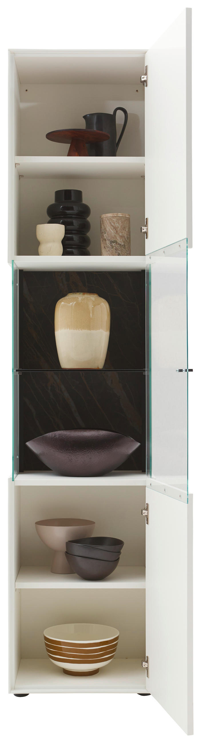 VITRINE Weiss  46,9/205,5/37,1 cm  - Weiss/Schwarz, Design, Glas/Keramik (46,9/205,5/37,1cm) - Dieter Knoll