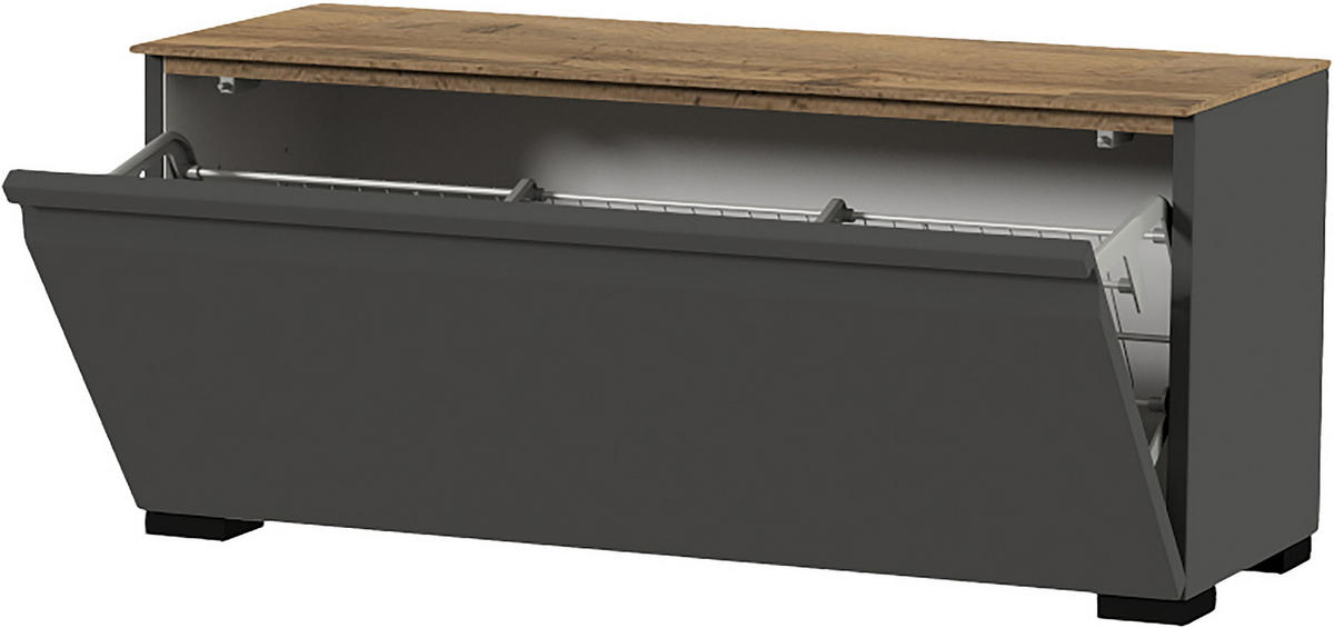 KLUPA ZA PREDSOBLJE  antracit, boje hrasta  drvni materijal  - boje hrasta/crna, Design, drvni materijal/plastika (93/42/36cm) - Dieter Knoll