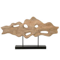 SKULPTUR - Schwarz/Naturfarben, Basics, Holz/Metall (74/9/42,5cm) - Ambia Home