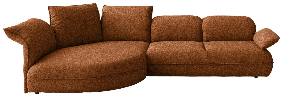 ECKSOFA  in Chenille Rostfarben  154/343 cm  - Rostfarben/Schwarz, Design, Kunststoff/Textil (154/343cm) - Koinor