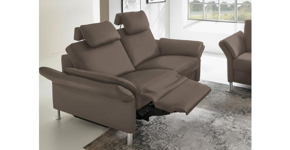 3-SITZER-SOFA Latina in Echtleder Braun   - Alufarben/Braun, Design, Leder/Metall (190/82/99cm) - Dieter Knoll