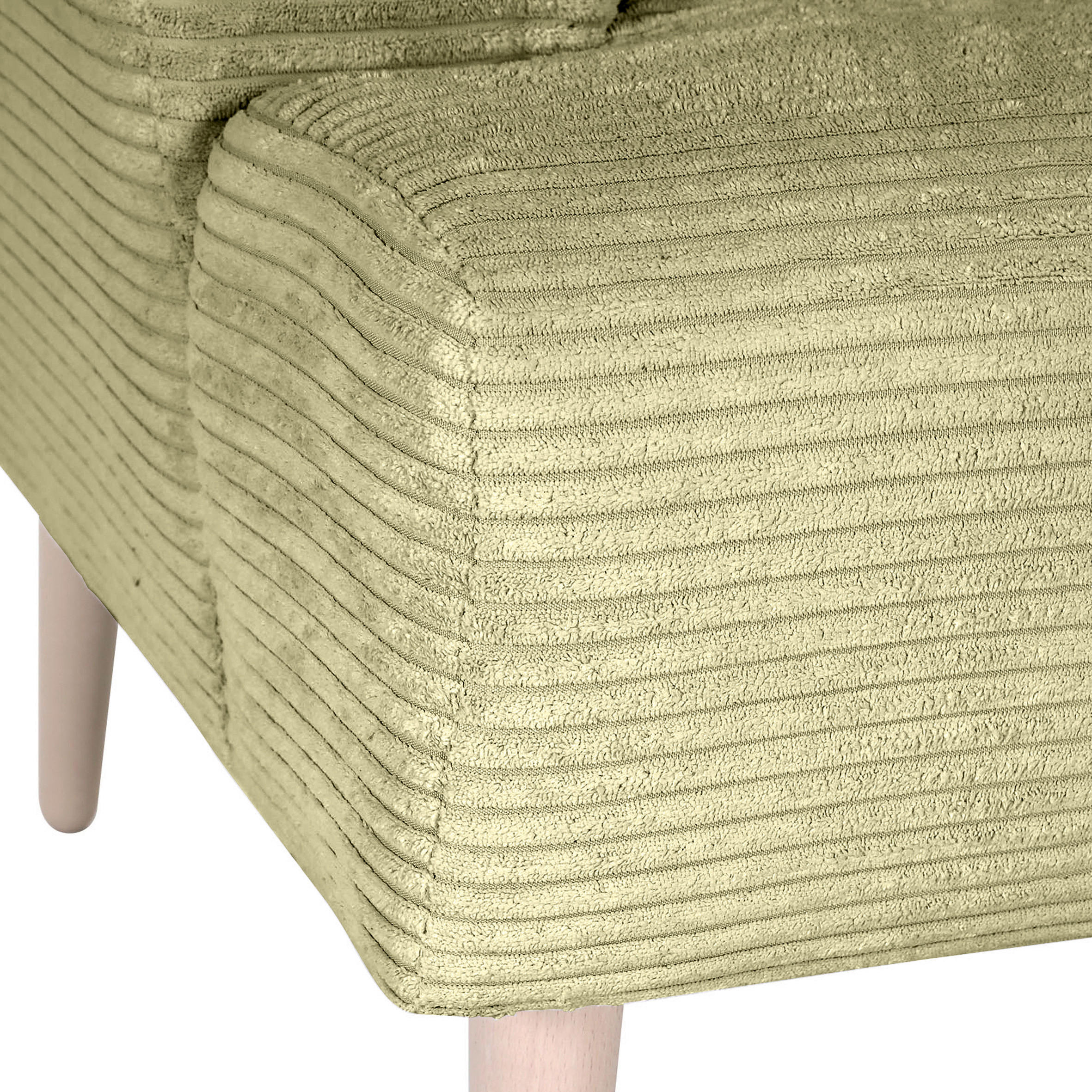 SESSEL Cord Hellgrün    - Buchefarben/Hellgrün, Design, Holz/Textil (85/71/80cm) - Hom`in
