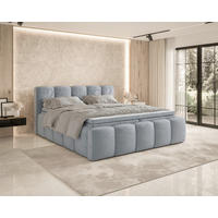 BOXBETT 140/200 cm,  in Grau, Bettkasten, Topper, H2 = mittel  - Grau, MODERN, Textil (140/200cm) - MID.YOU