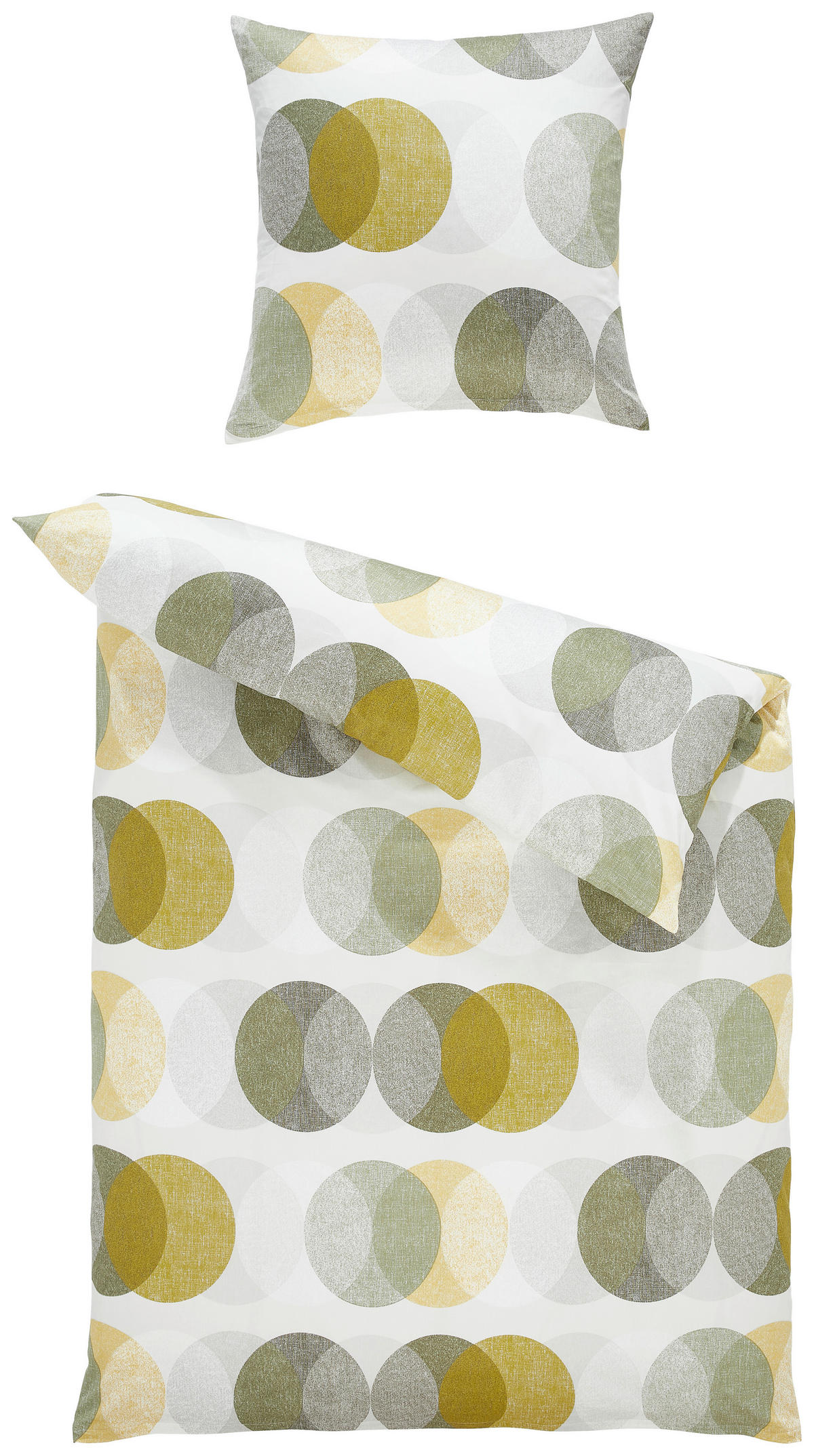 BETTWÄSCHE Makosatin 135/200 cm  - Hellgrün/Olivgrün, Basics, Textil (135/200cm) - Janine
