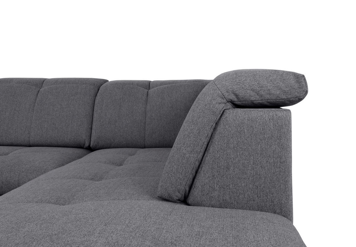 WOHNLANDSCHAFT Dunkelgrau  - Dunkelgrau/Grau, Design, Textil/Metall (173/328/215cm) - MID.YOU