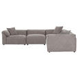 ECKSOFA Braun Flachgewebe  - Schwarz/Braun, MODERN, Kunststoff/Textil (317/317cm) - Carryhome