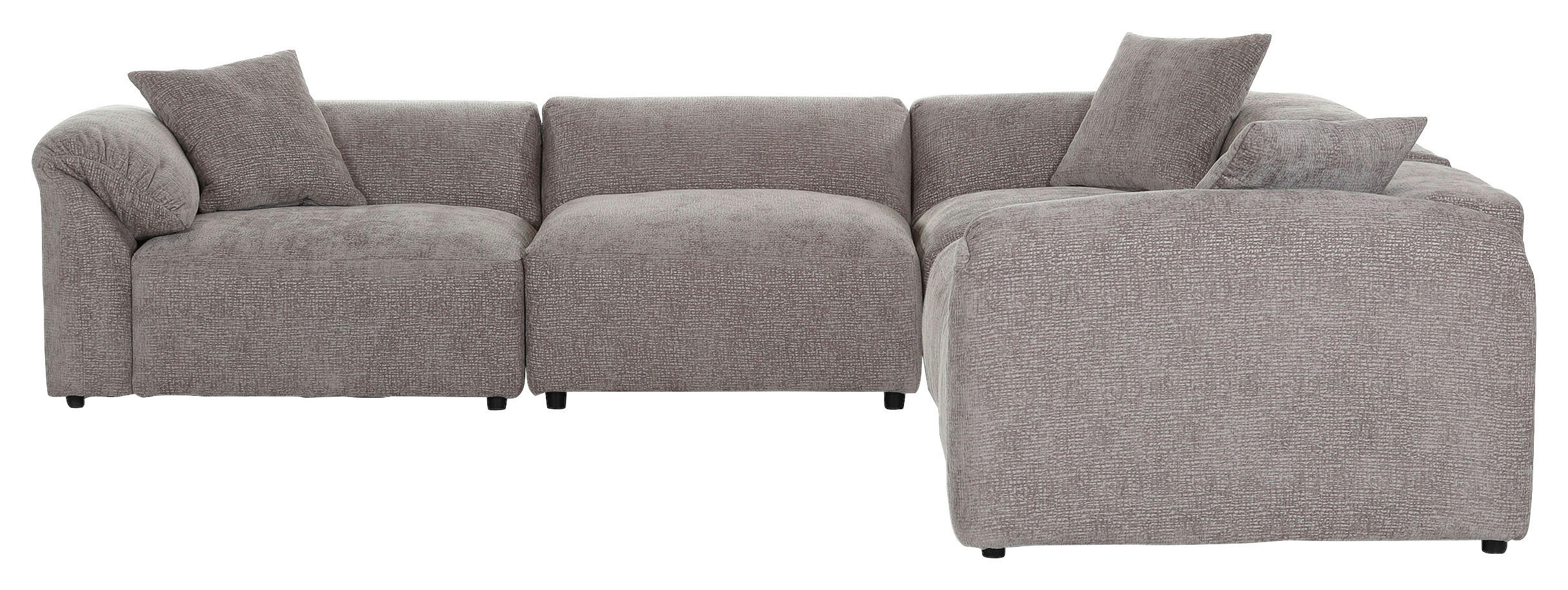 ECKSOFA Braun Flachgewebe - Schwarz/Braun, MODERN, Kunststoff/Textil (317/317cm) - Carryhome