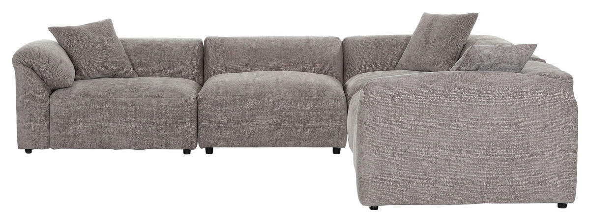 ECKSOFA in Flachgewebe Braun  - Schwarz/Braun, Modern, Kunststoff/Textil (317/317cm) - Carryhome