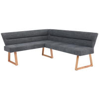 KLUPA KUTNA  boje hrasta, tamno siva  drvo, metal, tekstil      - boje hrasta/tamno siva, Moderno, drvo/metal (162-204/82/61cm) - Livetastic