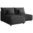 ECKSOFA Anthrazit Webstoff Zierkissen, Rückenkissen, Rücken echt  - Anthrazit/Schwarz, MODERN, Kunststoff/Textil (153/200cm) - Xora