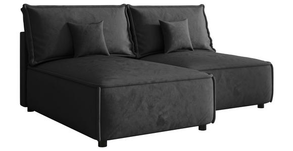 ECKSOFA Anthrazit Webstoff Zierkissen, Rückenkissen, Rücken echt  - Anthrazit/Schwarz, MODERN, Kunststoff/Textil (153/200cm) - Xora