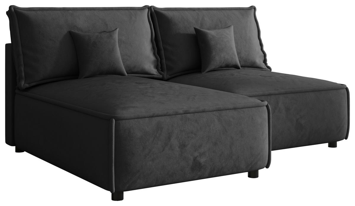 ECKSOFA Anthrazit Webstoff Zierkissen, Rückenkissen, Rücken echt  - Anthrazit/Schwarz, MODERN, Kunststoff/Textil (153/200cm) - Xora