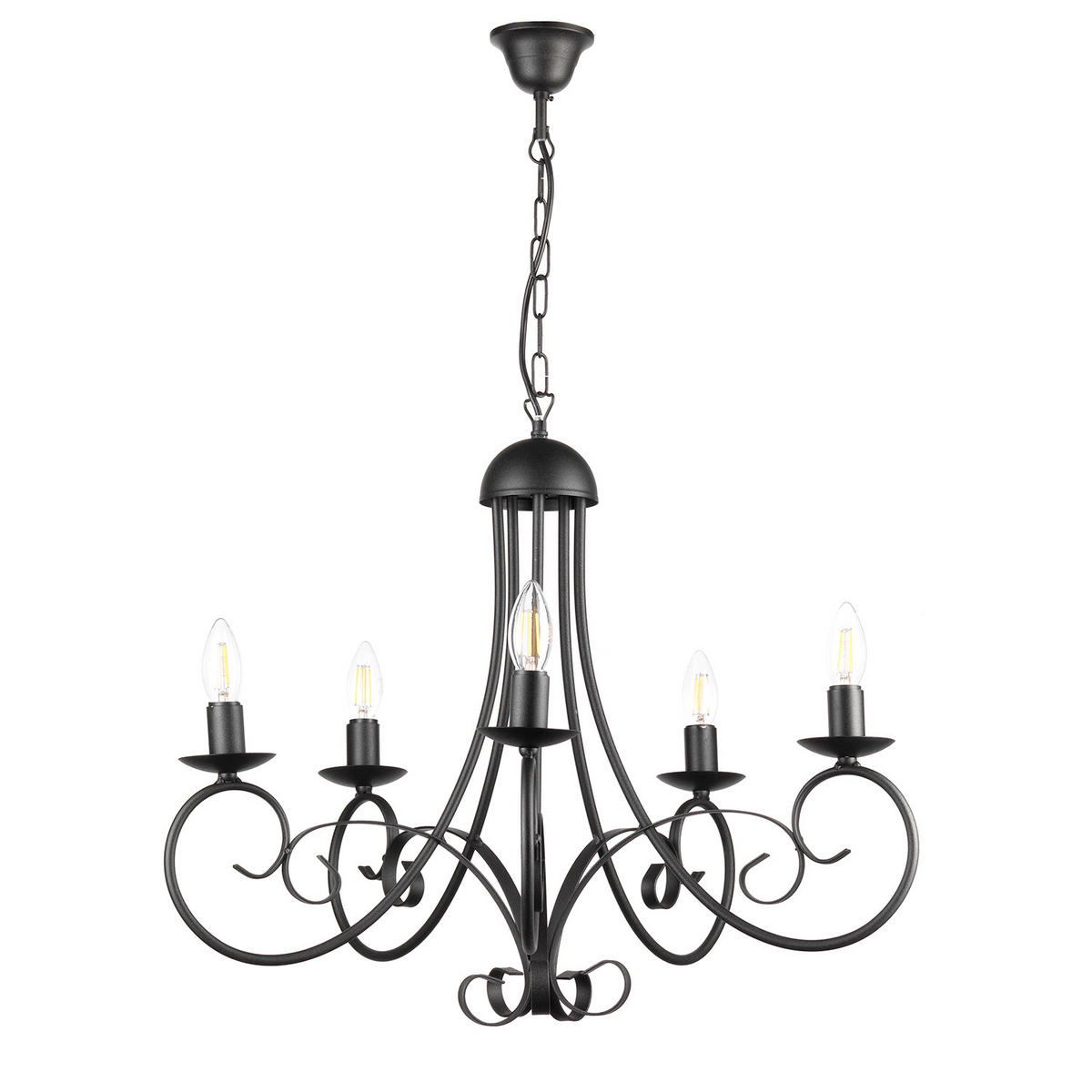 KRONLEUCHTER 60/110 cm   - Schwarz, KONVENTIONELL, Metall (60/110cm)