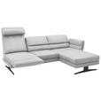 ECKSOFA Creme Flachgewebe  - Creme/Schwarz, Design, Textil/Metall (279-327/176-217cm) - Dieter Knoll
