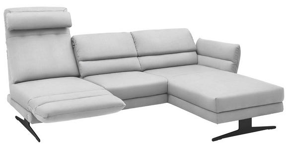 ECKSOFA Creme Flachgewebe  - Creme/Schwarz, Design, Textil/Metall (279-327/176-217cm) - Dieter Knoll