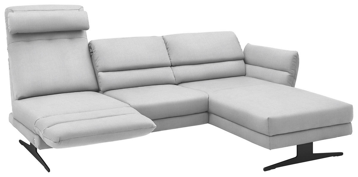 ECKSOFA in Flachgewebe Creme  279-327/176-217 cm  - Creme/Schwarz, Design, Textil/Metall (279-327/176-217cm) - Dieter Knoll