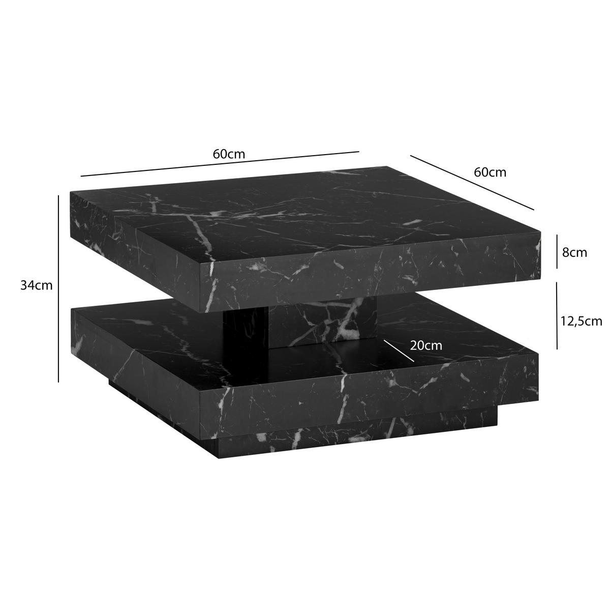 COUCHTISCH in Holzwerkstoff 60/60/34 cm   - Schwarz, Design, Holzwerkstoff (60/60/34cm) - Livetastic