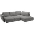 ECKSOFA  in Chenille Grau  307/224 cm  - Schwarz/Grau, KONVENTIONELL, Kunststoff/Textil (307/224cm) - Hom`in