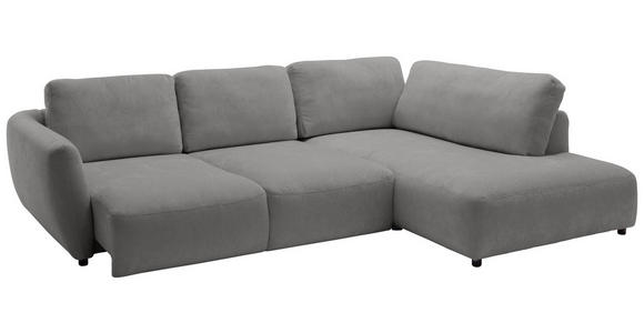 ECKSOFA  in Chenille Grau  307/224 cm  - Schwarz/Grau, KONVENTIONELL, Kunststoff/Textil (307/224cm) - Hom`in