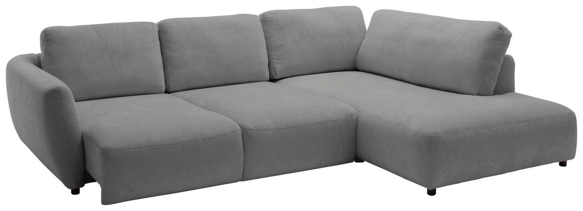 ECKSOFA  in Chenille Grau  307/224 cm  - Schwarz/Grau, KONVENTIONELL, Kunststoff/Textil (307/224cm) - Hom`in