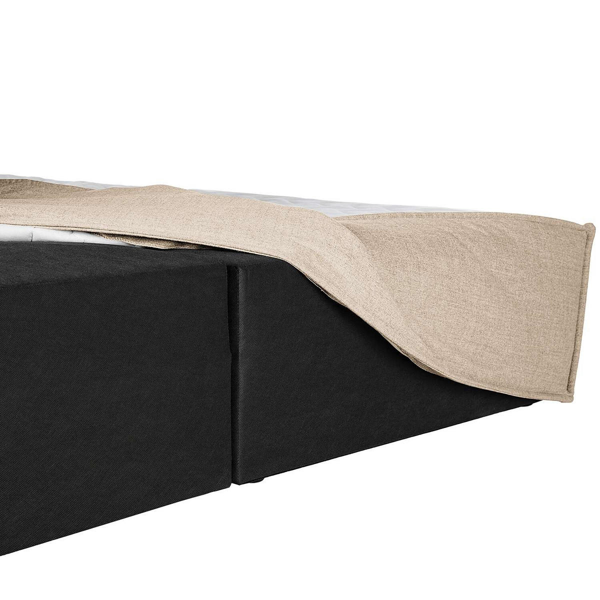 BOXSPRINGBETT 140/200 cm  in Beige  - Beige/Schwarz, Design, Textil (140/200cm) - home24