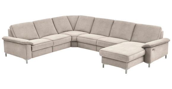 WOHNLANDSCHAFT in Chenille Hellbraun  - Hellbraun/Alufarben, Design, Textil/Metall (265/333/170cm) - Dieter Knoll