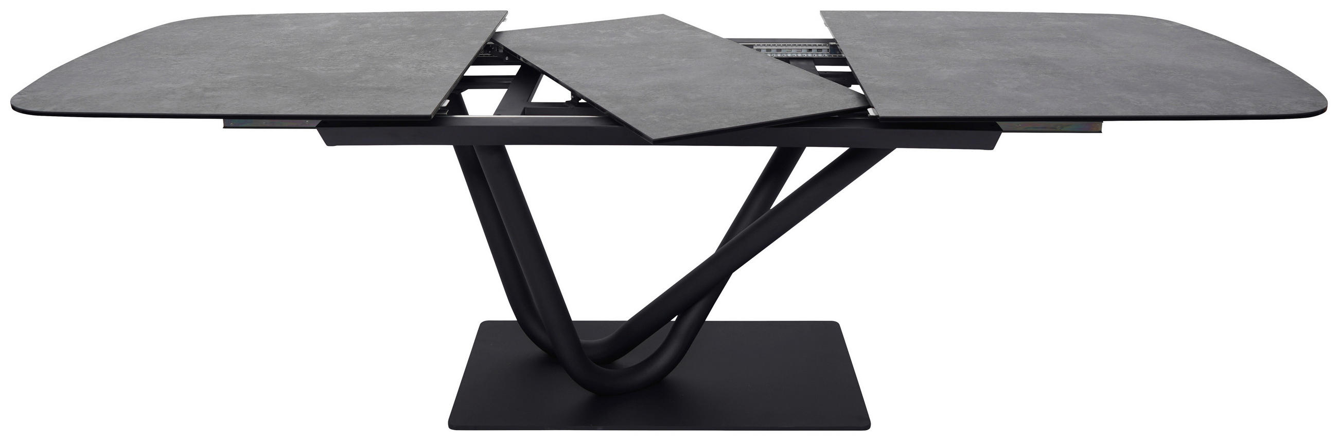 STOL ZA BLAGOVAONICU crna, bijela metal, staklo, drvni materijal - bijela/crna, Design, staklo/drvni materijal (180-230/76/95cm) - Novel
